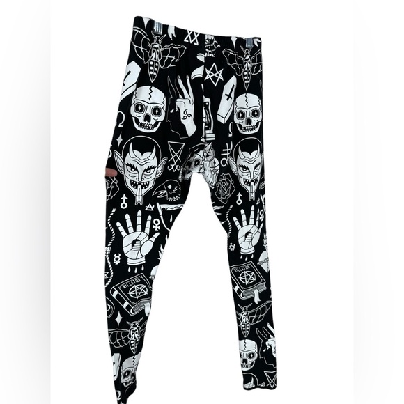 Killstar "Wicked" Occult Print Leggings small. Like new - Picture 2 of 5